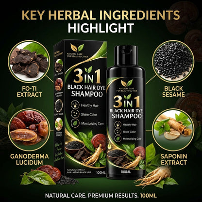 3 In 1 Japanese Black Hair Dye Shampoo (BUY 1 GET 1 FREE)