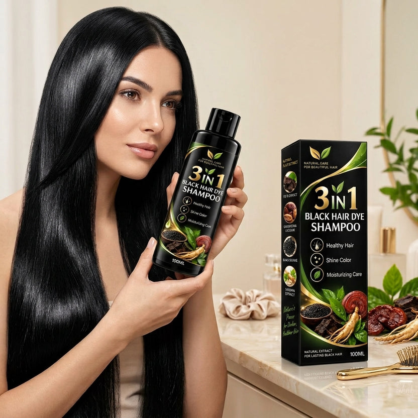 3 In 1 Japanese Black Hair Dye Shampoo (BUY 1 GET 1 FREE)