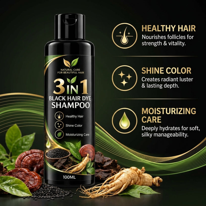 3 In 1 Japanese Black Hair Dye Shampoo (BUY 1 GET 1 FREE)
