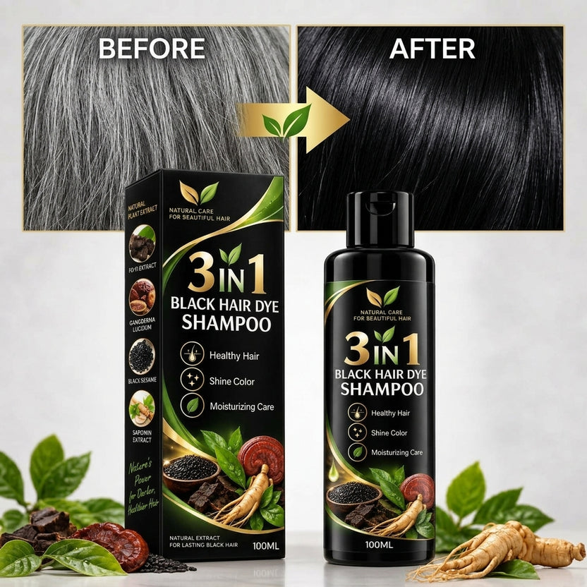 3 In 1 Japanese Black Hair Dye Shampoo (BUY 1 GET 1 FREE)