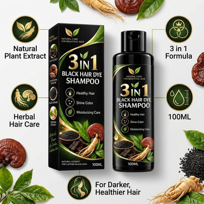 3 In 1 Japanese Black Hair Dye Shampoo (BUY 1 GET 1 FREE)